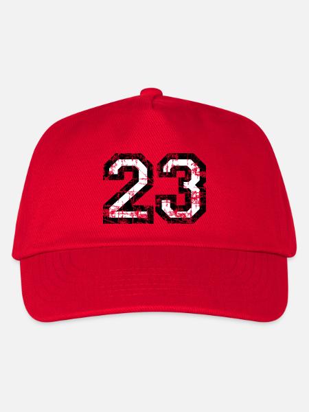 Zahl 23 (Vintage Weiß) 23. Geburtstag Nr. 23 - Kinder Basecap - Rot