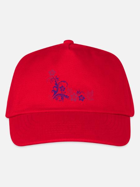 Ranke mit Hibiskus und Schmetterlingen - Kinder Basecap - Rot