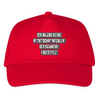 Ich mache keine Rechtschreibfehler! Ich schreibe.. - Kinder Basecap - Rot - Vorne