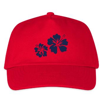 Blauer Hibiskus - Kinder Basecap - Rot - Vorne
