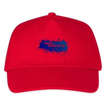 Trail running, mountains and forest of white splashes of color - Kids’ Baseball Cap - red - Front