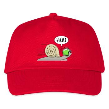 Rennschnecke - jetzt auch in grün - Kinder Basecap - Rot - Vorne