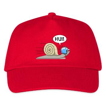 Rennschnecke - jetzt auch in blau - Kinder Basecap - Rot - Vorne