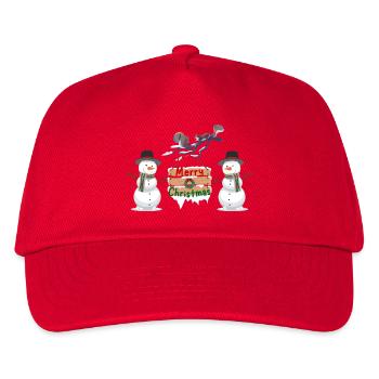 Merry Christmas 2 Snowman - Kinder Basecap - Rot - Vorne