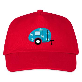 Caravan Snowflakes Caravan Camping Winter Fan - Kids’ Baseball Cap - red - Front