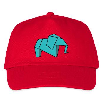 Origami Elephant - Kinder Basecap - Rot - Vorne