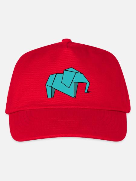 Origami Elephant - Kinder Basecap - Rot