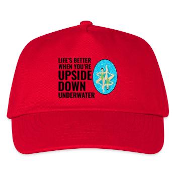 Life’s Better Upside Down Underwater Swimming  - Kids’ Baseball Cap - red - Front