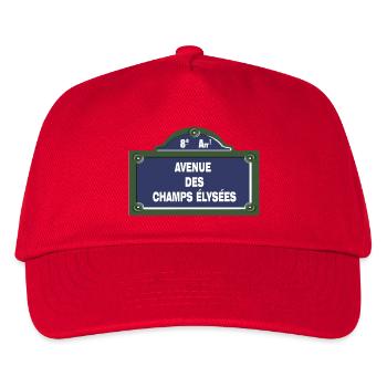 Vintage Pariser Straßenbeschilderung Straßenschild - Kinder Basecap - Rot - Vorne