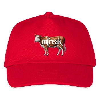Freaky Cow Typografie Tee - Kinder Basecap - Rot - Vorne