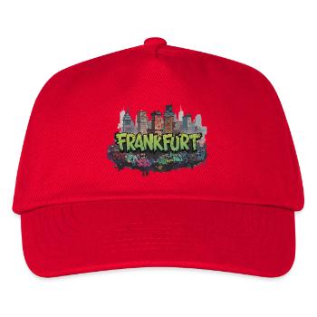 Frankfurt Graffiti Skyline Street-Art Ghetto Style - Kinder Basecap - Rot - Vorne