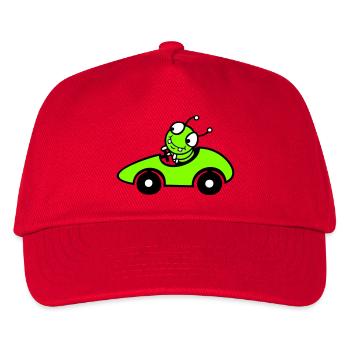 Raupe Wurm Rennauto Rennwagen Schnell Fahren Sport - Kinder Basecap - Rot - Vorne