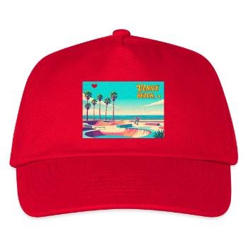 Venice Beach Retro Skater - Kinder Basecap - Rot - Vorne
