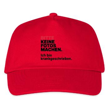 Please do not take photos, I am on sick leave - Kids’ Baseball Cap - red - Front