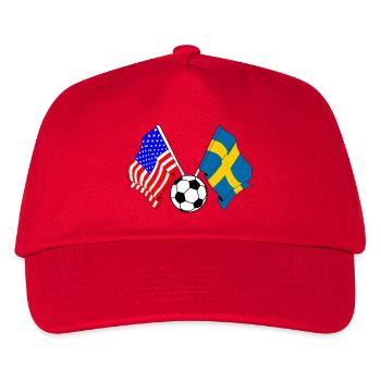 Fußball Schweden gegen die USA - Kinder Basecap - Rot - Vorne