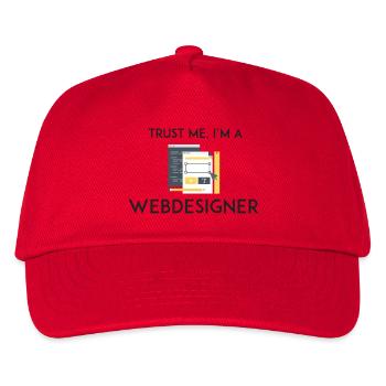 Vertrau mir, ich bin Webdesigner - Kinder Basecap - Rot - Vorne