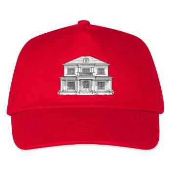 Klassisches Vorderhaus Linienzeichnung - Kinder Basecap - Rot - Vorne
