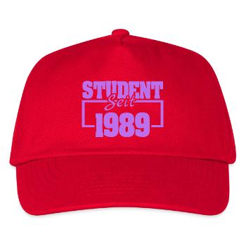 Student 1989 - Kinder Basecap - Rot - Vorne