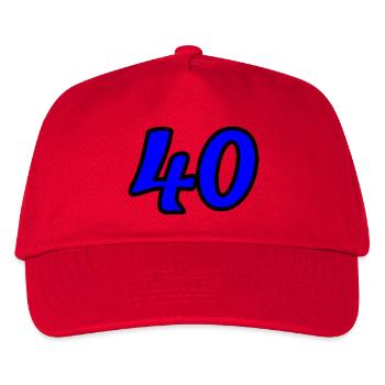 40. 40 YEARS. 40th ANNIVERSARY. 40 YEARS ANNIVERSARY. - Kids’ Baseball Cap - red - Front