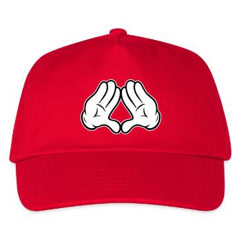 Hände Diamant Pyramide Dreieck Raute Comic Style  - Kinder Basecap - Rot - Vorne