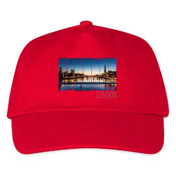 London UK Skyline United Kingdom England Souvenir - Kinder Basecap - Rot - Vorne
