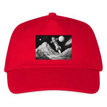 Rakete Mond All Start Abflug zukunft Mars sci-fi  - Kinder Basecap - Rot - Vorne