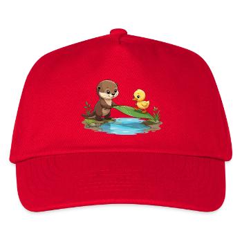 Loutre et canard de la rivière - Casquette de baseball Enfant - rouge - Devant