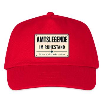 Amtslegende im Ruhestand – Bitte nicht mehr stören - Kinder Basecap - Rot - Vorne