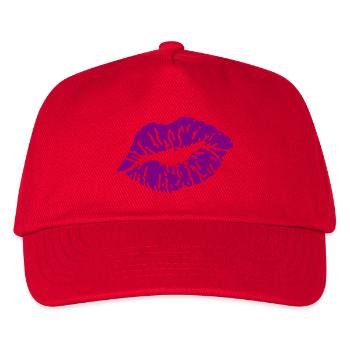 Baiser bouche / Baiser / Baiser / Baiser / Baiser / Amour, Pourpre - Casquette de baseball Enfant - rouge - Devant