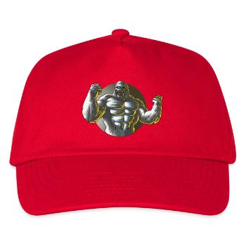 Affe Gorilla Power Design - Kinder Basecap - Rot - Vorne
