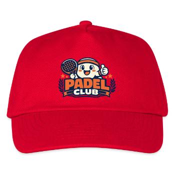 Padel Club Comic Maskottchen - Kinder Basecap - Rot - Vorne