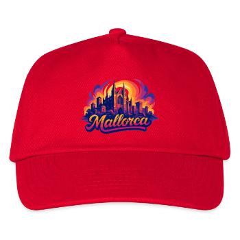 Mallorca Skyline – Epic Colorful Silhouette - Kids’ Baseball Cap - red - Front