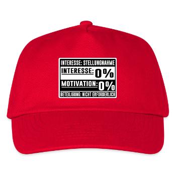 Status: 0 % – Interesse & Motivation - Kinder Basecap - Rot - Vorne
