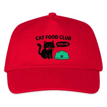 Cat Food Club Katzen Logo - Kinder Basecap - Rot - Vorne