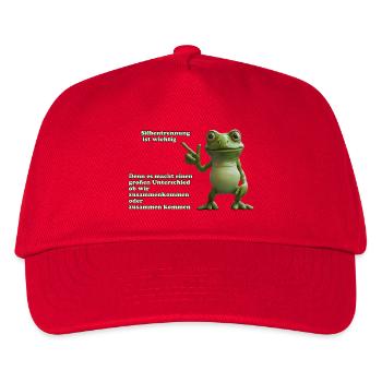 Frosch mit Wortwitz über Silbentrennung - Kinder Basecap - Rot - Vorne