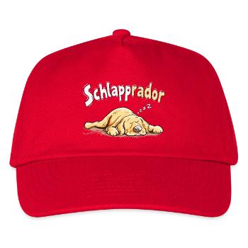 Schlapprador Labrador Schlafmütze Hund Humor - Kinder Basecap - Rot - Vorne