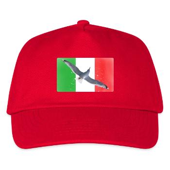 Italien Flagge Italienliebe Möwe - Kinder Basecap - Rot - Vorne