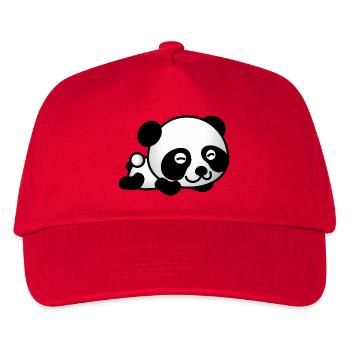 Glücklicher Panda - Kinder Basecap - Rot - Vorne