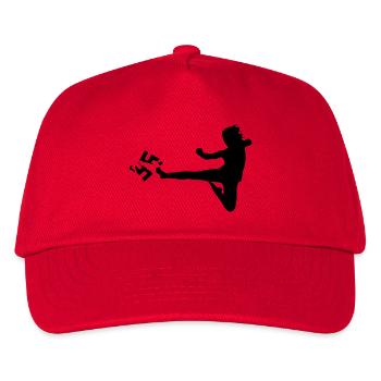 Anti Rassismus Kick Kampfsport - Kinder Basecap - Rot - Vorne