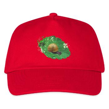 Snails photo on leaf, animals photos - Kids’ Baseball Cap - red - Front