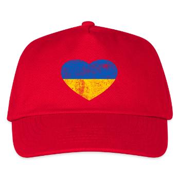 Drapeau de l’Ukraine Drapeau Grunge Retro Heart - Casquette de baseball Enfant - rouge - Devant