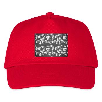 Dekopattern Grau-Weiss - Kinder Basecap - Rot - Vorne