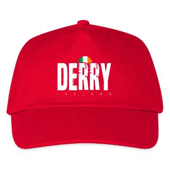 Derry Ireland Distressed Wordmark - Kids’ Baseball Cap - red - Front