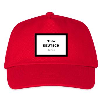 Tüte DEUTSCH - Kinder Basecap - Rot - Vorne