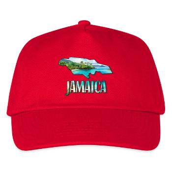Aquarell Landkarte Jamaica - Kinder Basecap - Rot - Vorne