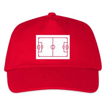 fussball feld - Kinder Basecap - Rot - Vorne