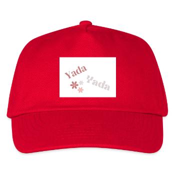 Yada Yada Typography, Simple Brown and Grey Words - Kids’ Baseball Cap - red - Front