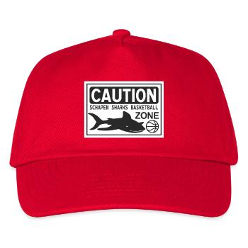 CAUTION SHARKS white - Kinder Basecap - Rot - Vorne
