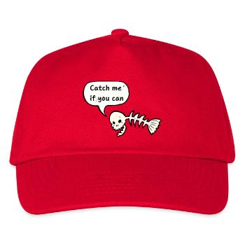 Angeln - Catch me if you can - Kinder Basecap - Rot - Vorne