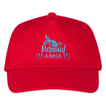 Chemise prénom Anna avec sirène - Casquette de baseball Enfant - rouge - Devant